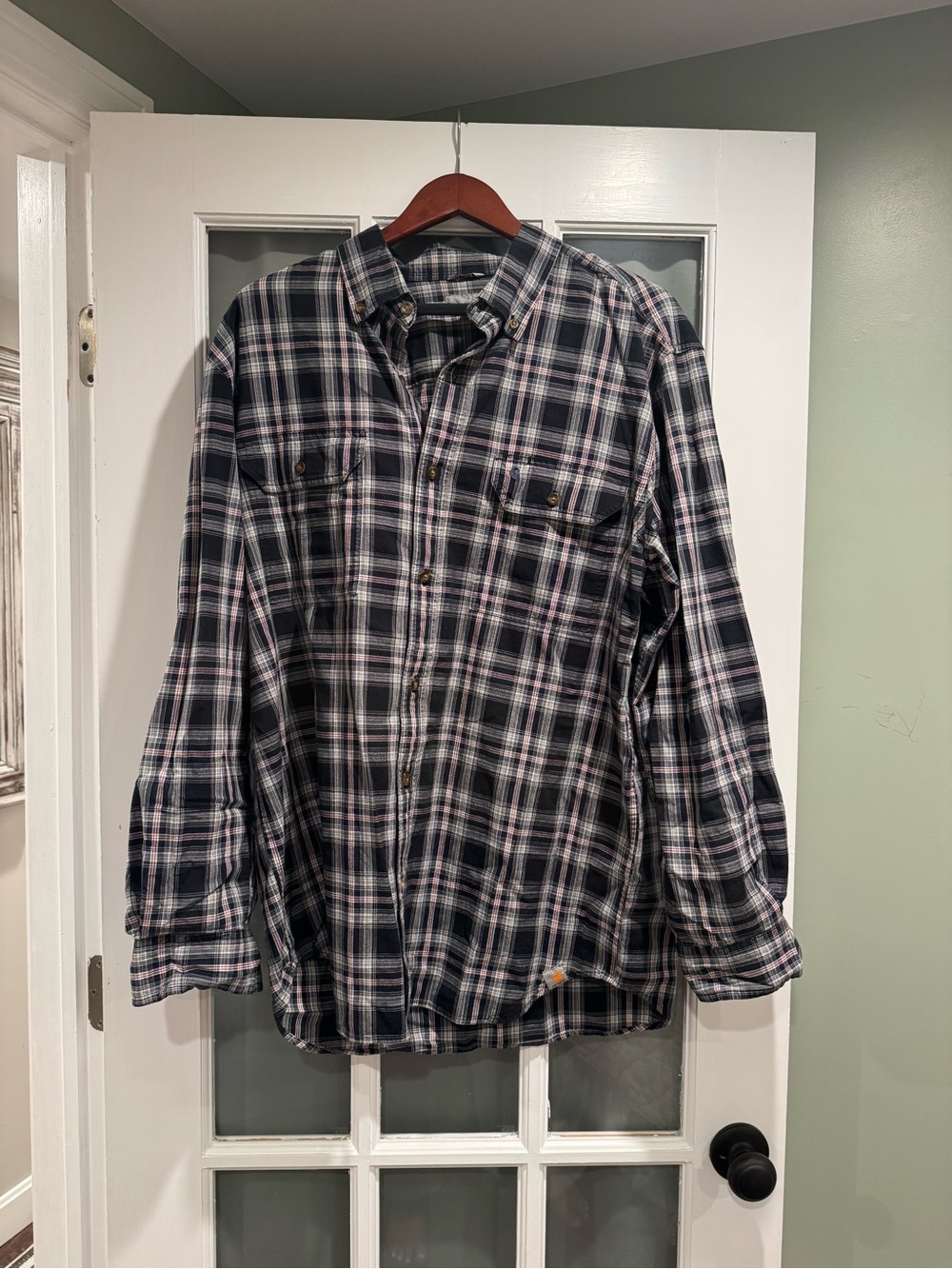 Carhartt Navy, White & Red Plaid Shirt